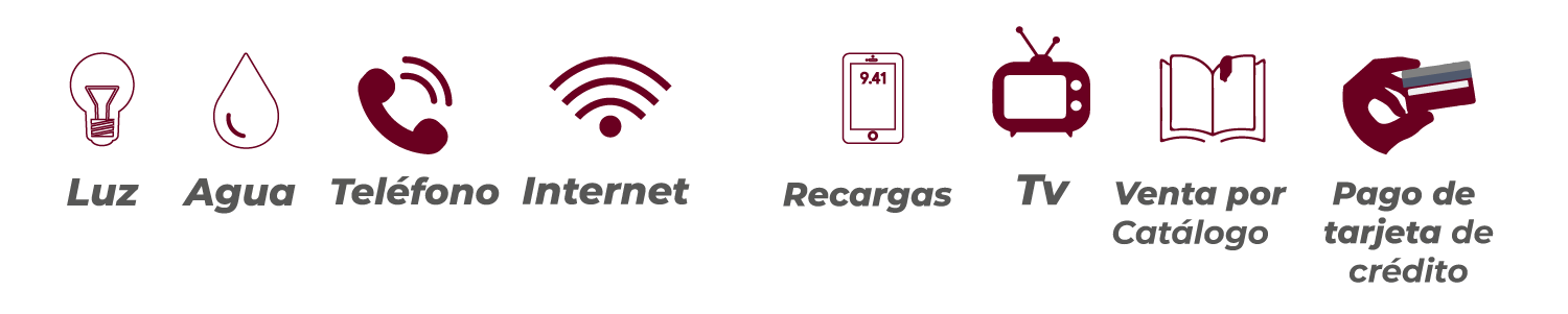 Servicios de agua, luz e internet